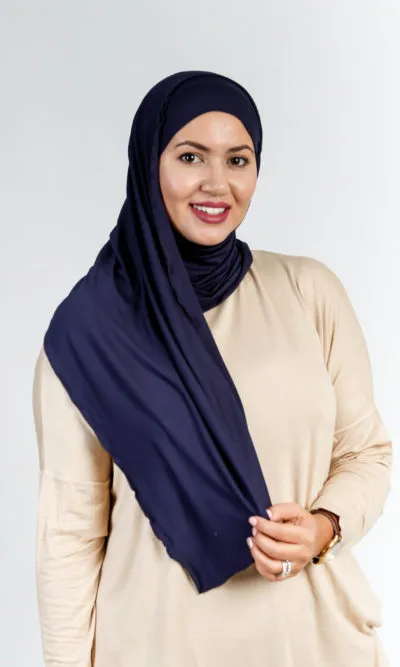 Hijab Sans Épingles Bleu marine