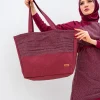 Chic Beach Bag Bordeaux
