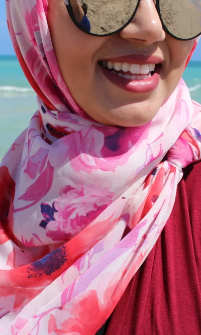 Foulard Chiffon Coquelicot