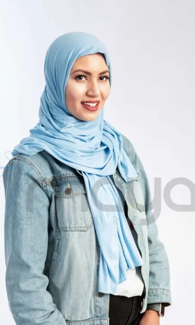 Foulard Jersey Coton Bleu Ciel