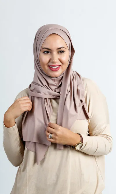 Foulard Jersey Coton Marron Glacé