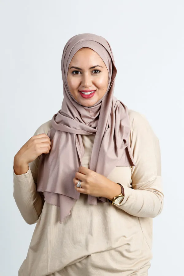 Foulard rectangulaire coton ,Marron glacé