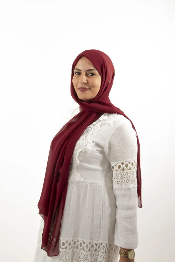 foulard crêpe bordeaux