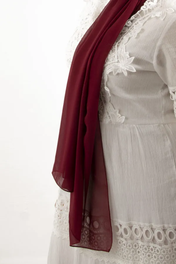 foulard crêpe bordeaux