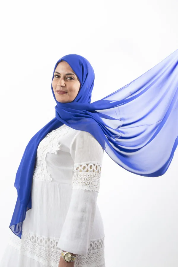 hijab Chiffon Bleu Roi