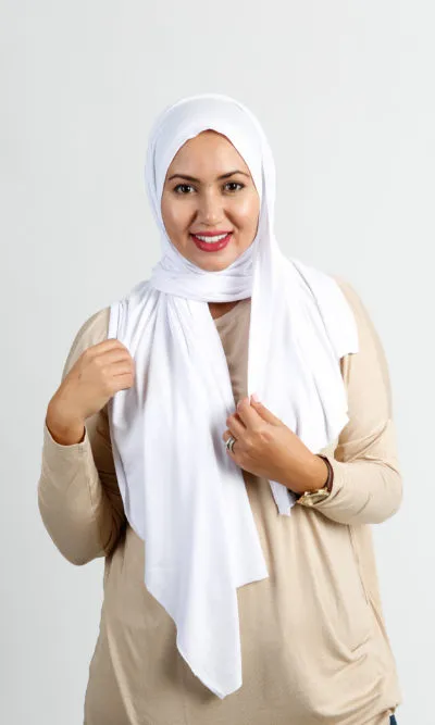 Foulard Jersey Coton Blanc