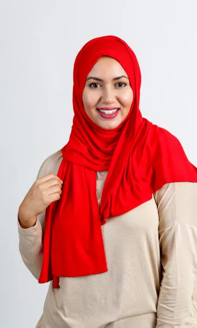 Foulard Jersey Cotton Rouge