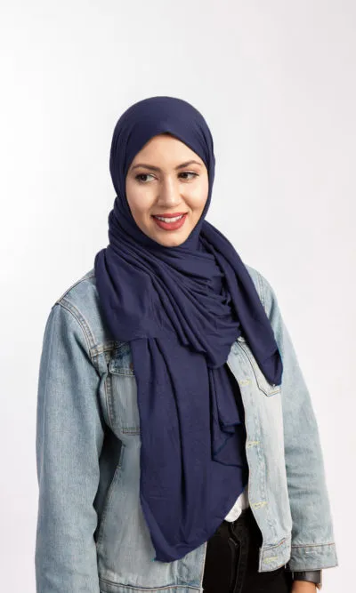 Foulard Jersey Coton Bleu Marine
