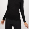pull maches longues col rond noir - basique 