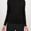 pull maches longues col rond noir - basique 