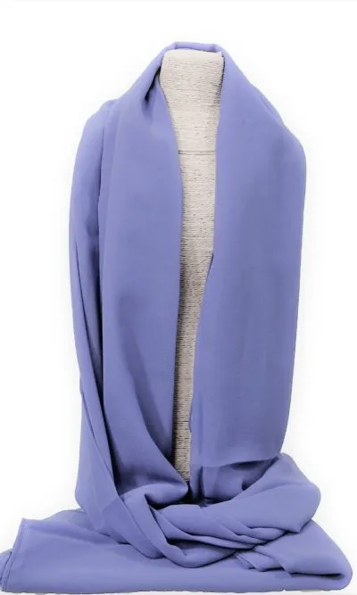 Foulard Chiffon Bleu Acier
