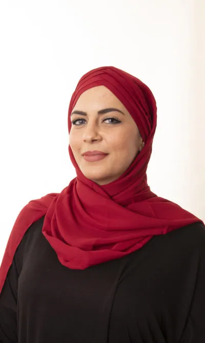 Foulard à enfiler avec Bonnet Croisé Rouge Bordeaux