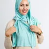 Foulard Jersey Coton Vert d'eau