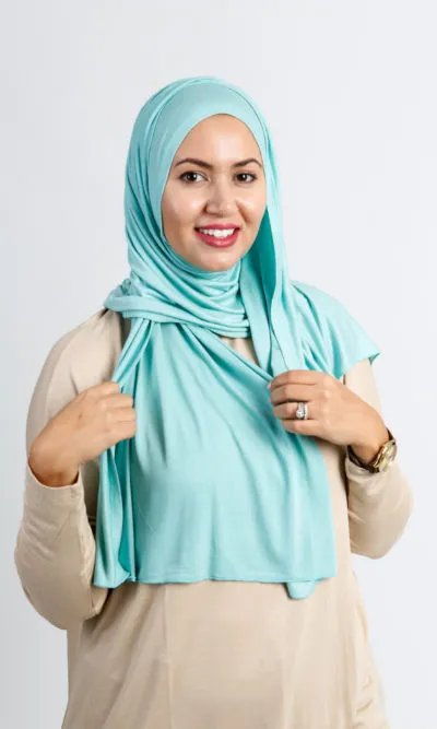 Hijab Jersey Cotton Water Green