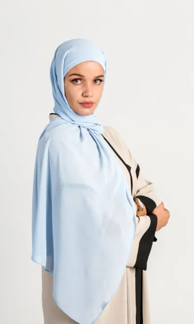 Foulard Avec Bonnet intégré Bleu Ciel Instant Hijab