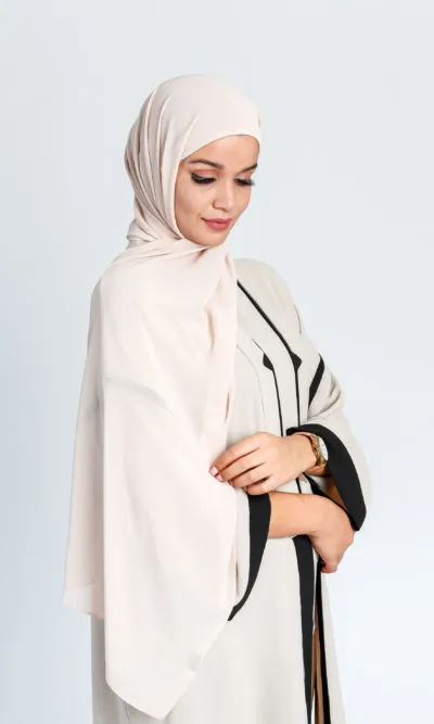 Foulard Avec Bonnet intégré Beige Instant Hijab