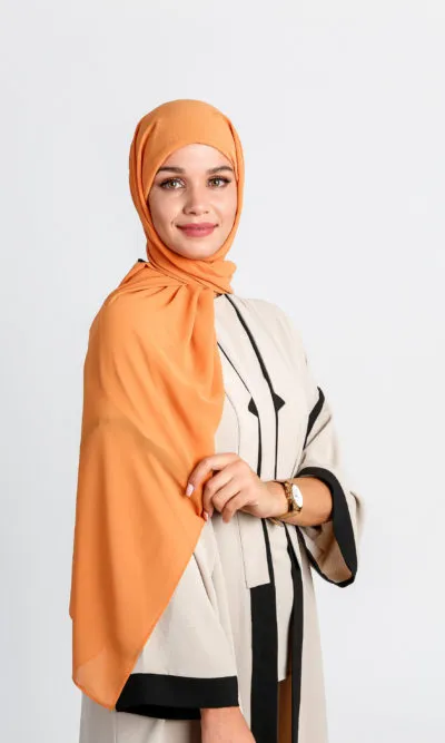 Foulard Avec Bonnet intégré Orange Instant Hijab