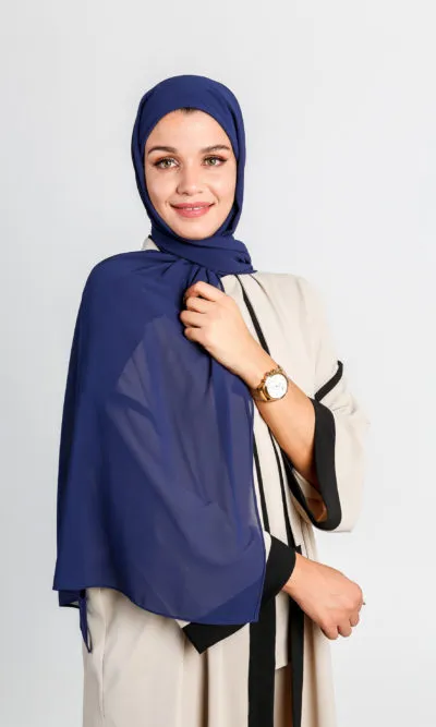 Foulard Avec Bonnet intégré Bleu Marine Instant Hijab