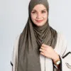 Hijab à Enfiler Jersey Vert militaire Wrap & Go