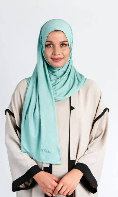 Hijab à Enfiler Jersey Vert D'eau Wrap & Go