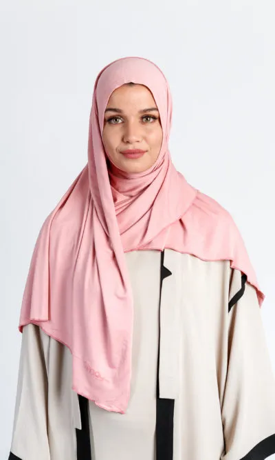 Premium Jersey Hijab Pink Wrap & Go