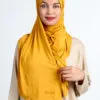 Premium Jersey Hijab Mustard Wrap & Go