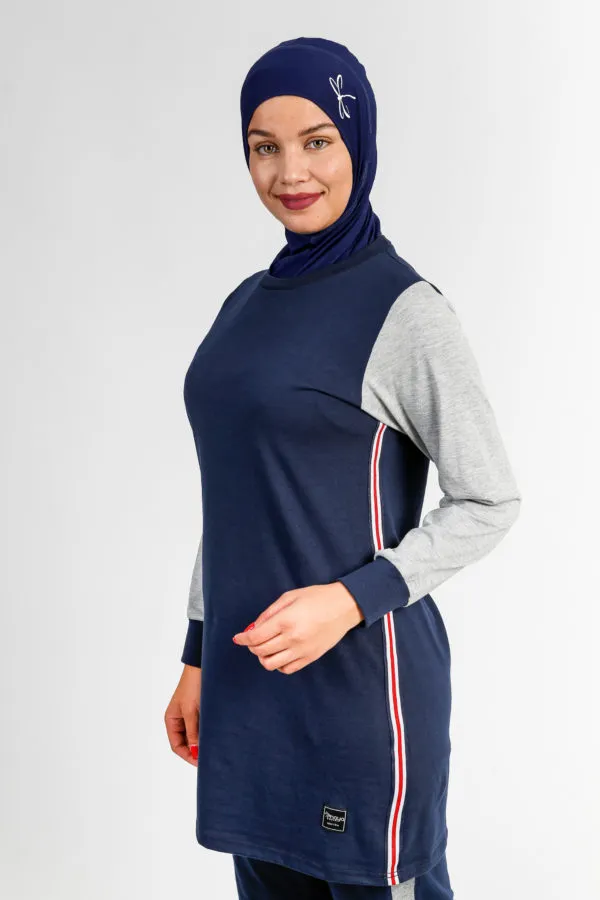 Pull de sport bleu marine