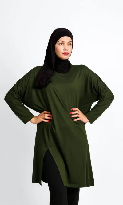 Long Pull Ample Vert Militaire
