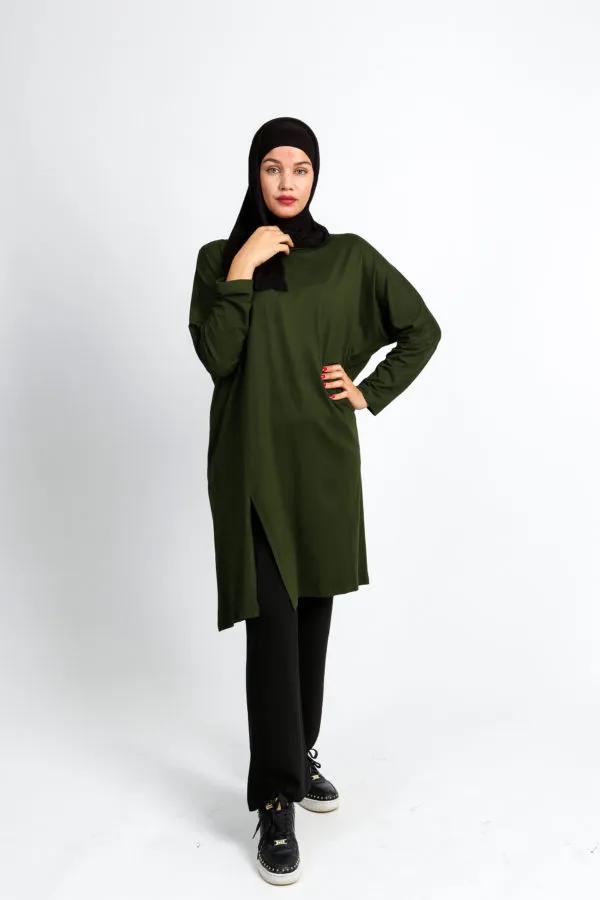 Pull ample Maya Vert militaire