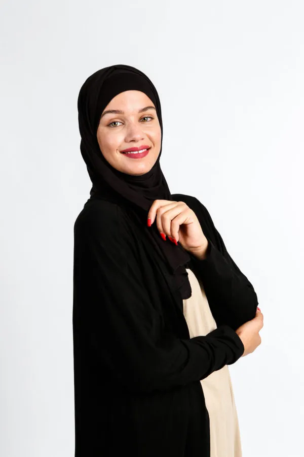 Gilet long avec poches Noir