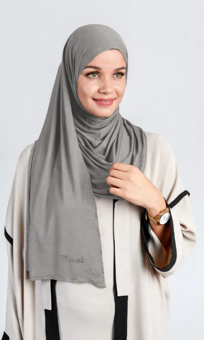 Hijab à Enfiler Jersey Gris Wrap & Go