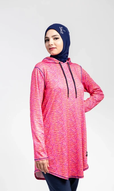 Pull de Sport Avec Capuche Rose Haute Performance