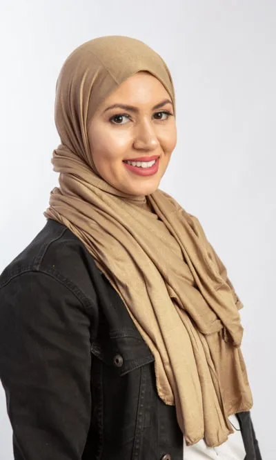 Foulard Jersey Coton Beige Crème