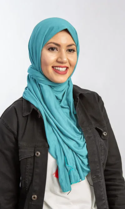 Hijab Jersey Cotton Turquoise Blue