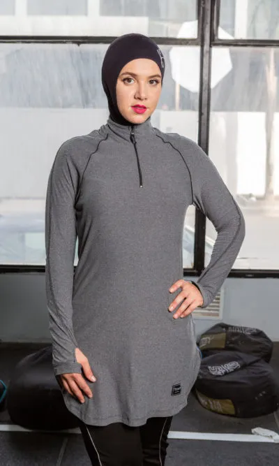 Pull Long Gris Chiné Athlète