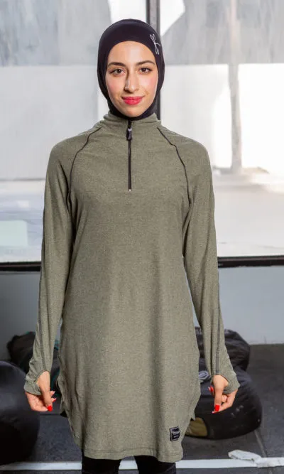 Pull Long Vert chiné Athlète