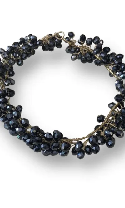 Accessoire Hijab Soirée Perles Noirs