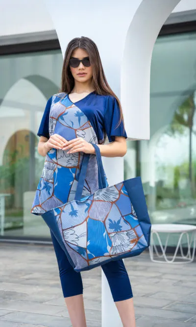 Maillot de Bain Short Long Femme Bleuet