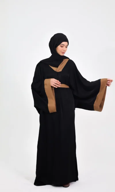 Noir Robe longue manche longue