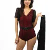 maillot swimsuit rouge et noir