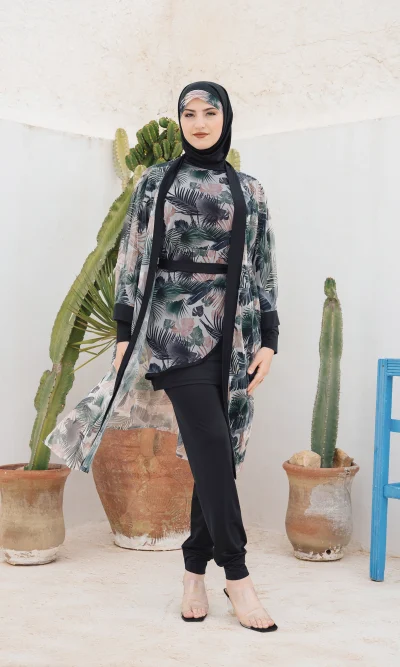 Burkini Femme Voilée Noir