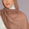 foulard chiffon marron glacé