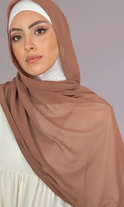 foulard chiffon marron glacé