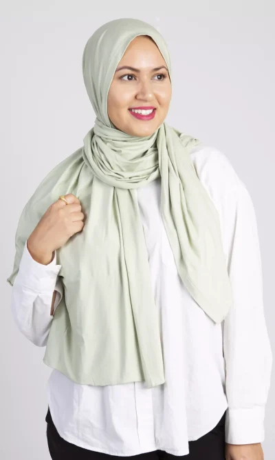 Foulard Jersey Coton Vert Pastel