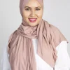 Foulard Jersey Coton Brun Rosé