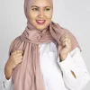 Foulard Coton Jersey Brun Rosé