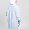 striped shirt hijab outfit casual