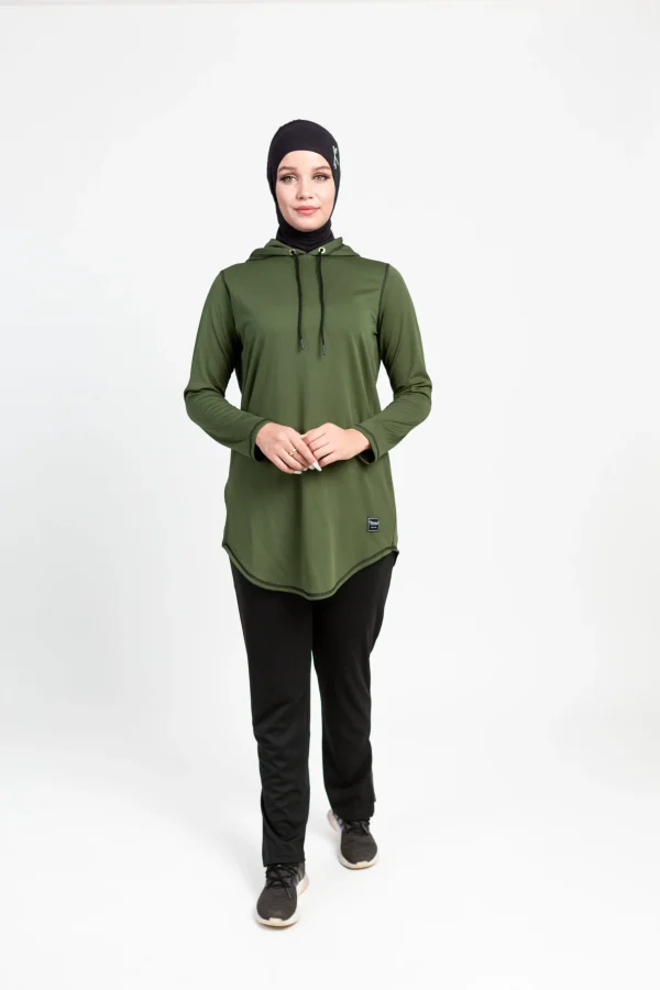 Pantalon de Sport Noir zip cheville vert