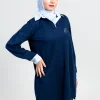 polo col chemise bleu