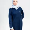 polo col chemise bleu